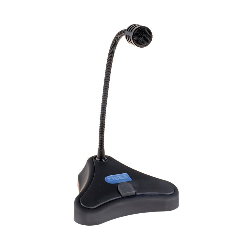 The Zone Paging Microphones feature a black tabletop gooseneck design with a triangular base and blue label, engineered for desktop use in meetings, conferences, or broadcasting—making them an ideal choice for clear and reliable communication.