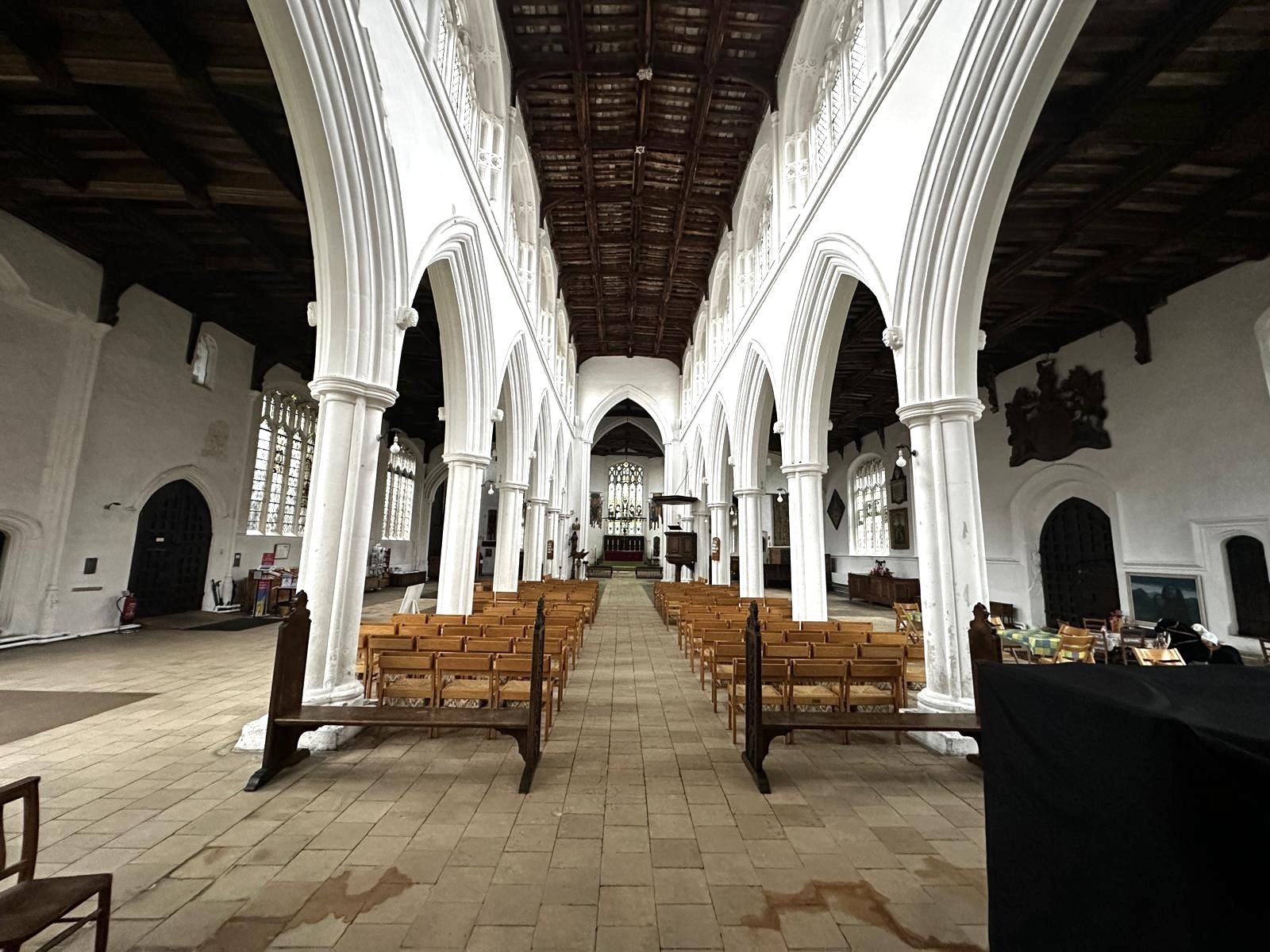 Sound system installation in a church sanctuary