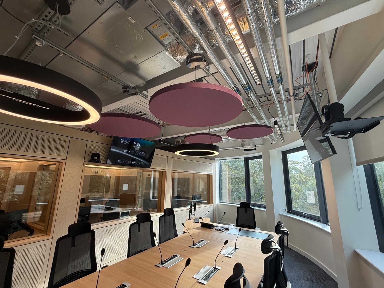 Integrated AV system in a modern corporate meeting space